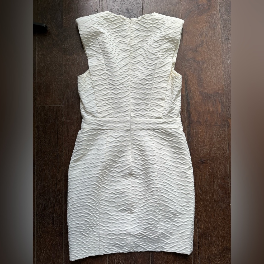 Chic Textured White Mini Dress - Picture 4 of 13